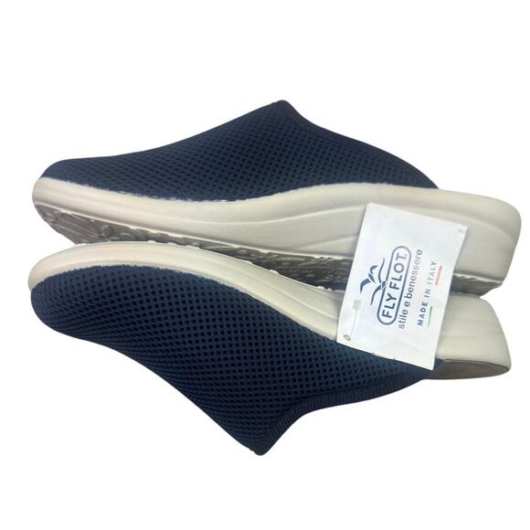 Flyflot Women's Comfort Mules Size 40 U.S. 9 M Blue Fabric NWOB - Picture 5 of 7